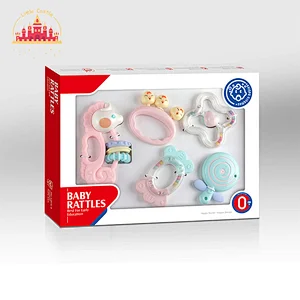 Popular Bed Educational Musical Toy 5 Pcs Cute Plastic Rattle Toys For Baby SL21A036