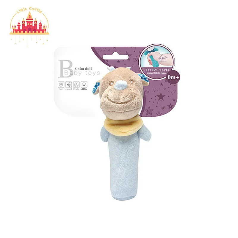 Hot Selling Soft Plush Stuffed Handbell Soothing Cow BIBI Stick For Baby SL21E042