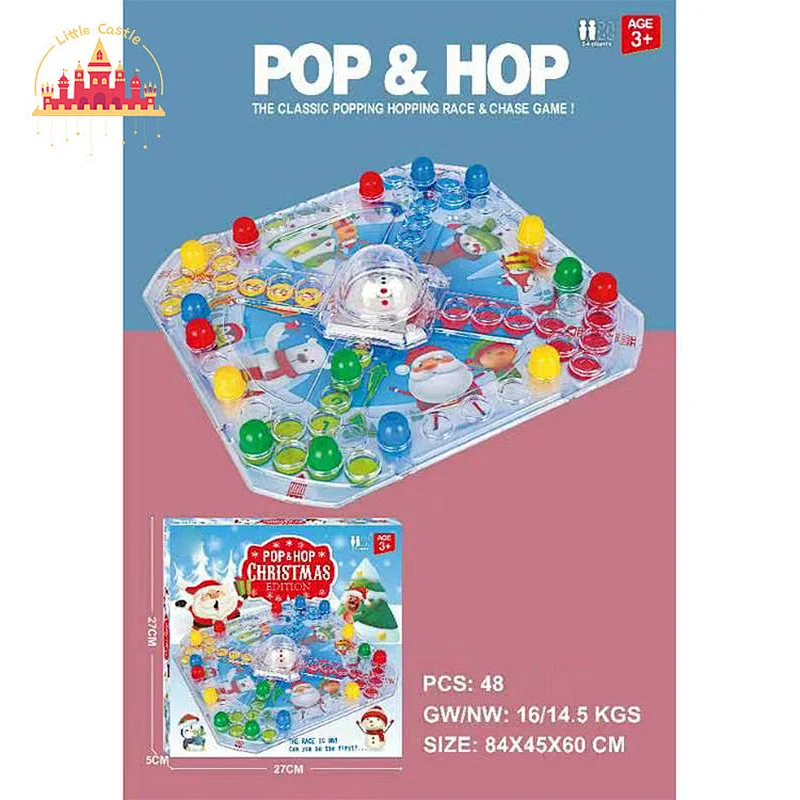 Classic Pop N Hop Game Christmas Style Plastic Flying Chess Board For Kids SL11A202