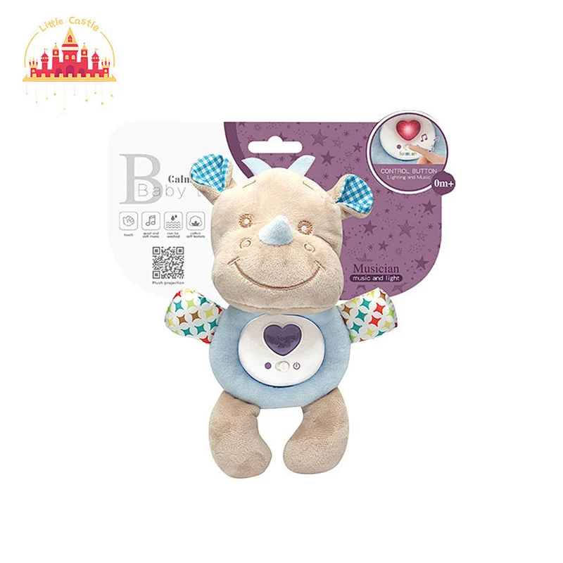 2023 New Plush Stuffed Animal Toy Soothing Pink Cow Rattle Ring For Baby SL21E053