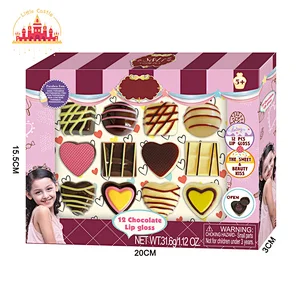 New Style Pretend Play Kids Makeup Toy Plastic 12 Pcs Chocolate Lip Gloss SL10A007