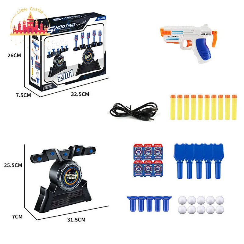 Kids Shooting Game Electric Floating Fly Ball Target With 2Pcs Soft Bullet Gun SL01A142