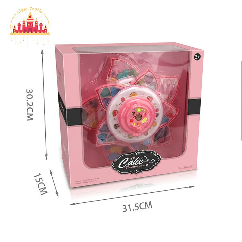 Fashion Pink Beauty Play Set 3 Layers Cake Shape Plastic Cosmetic Box For Kids SL10A246