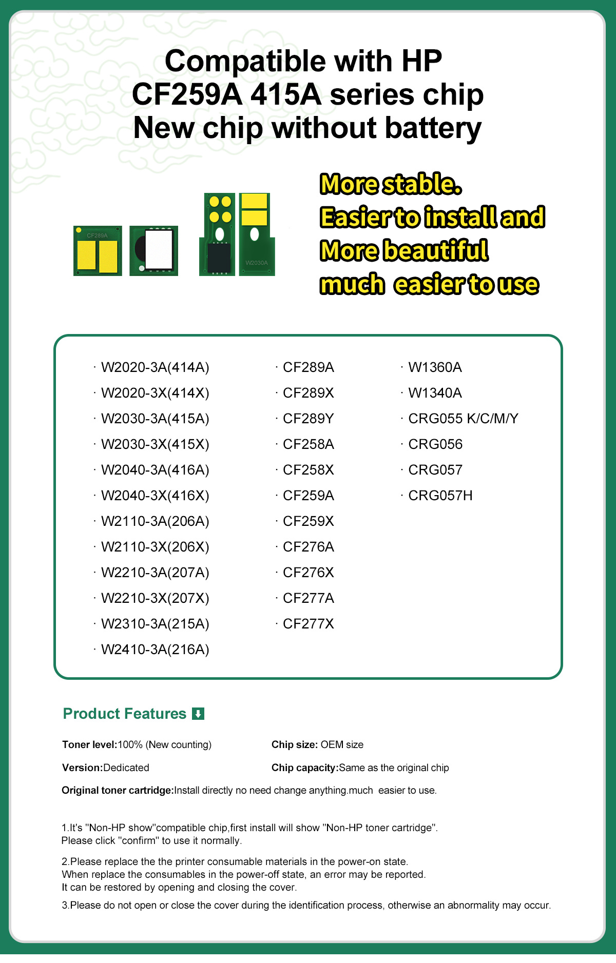 CF259A CF415A Chip, HP Chips, HP toner chip