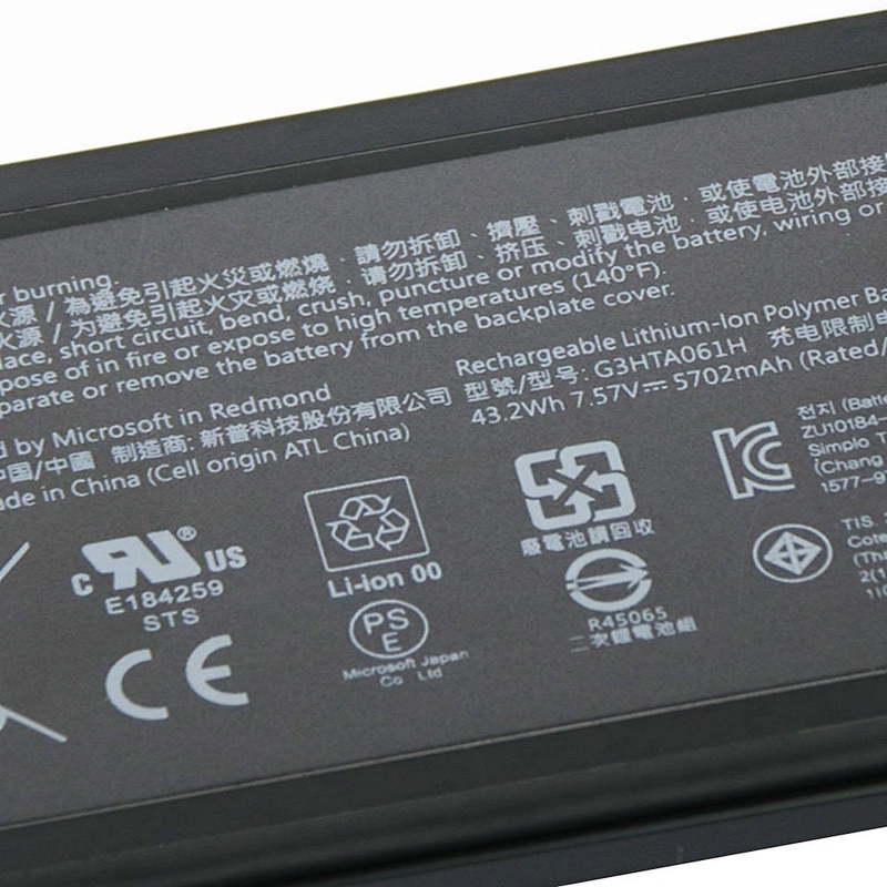 G3HTA061H Laptop Battery for MICROSOFT  Surface Pro 7 1866