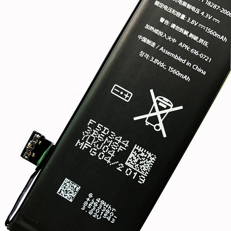 1560mAh Li-Polymer Internal Mobile Phone Battery For iPhone 5S Rechargeable Replacement New 0 Cycle Tested iPhone 5s Battery