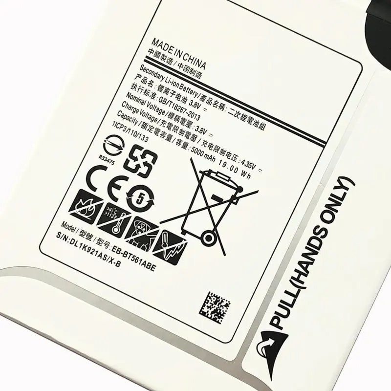 Android Tablet Samsung Galaxy Tab Battery For Galaxy Tab E 9.6 SM-T560 EB-BT561ABE 3.8V 5000mAh Tablet Battery