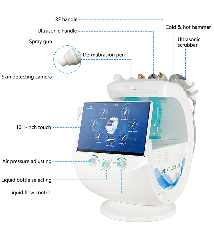 7 in 1 oxygen facial sprayer skin scrubber hydra facial