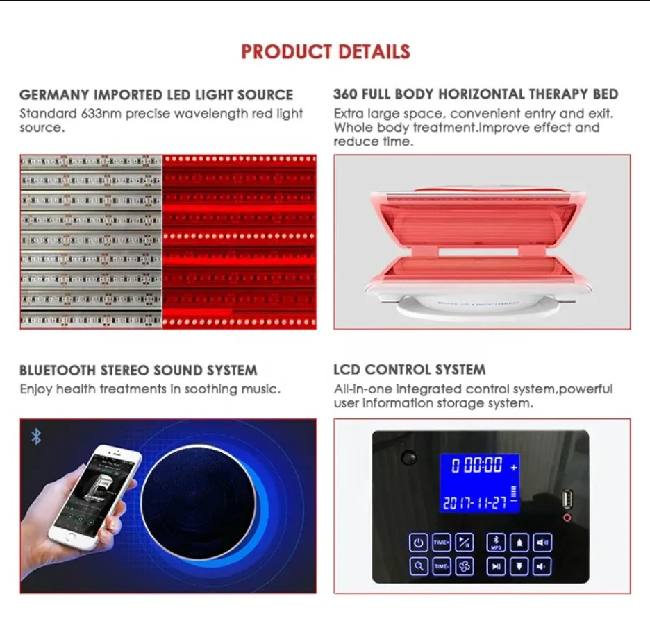 Hot sale lightstim LED Red Light Therapy Beds with 660nm 850nm Whole Body Care Shoulder Back Pain Relief PhotoTherapy Bed
