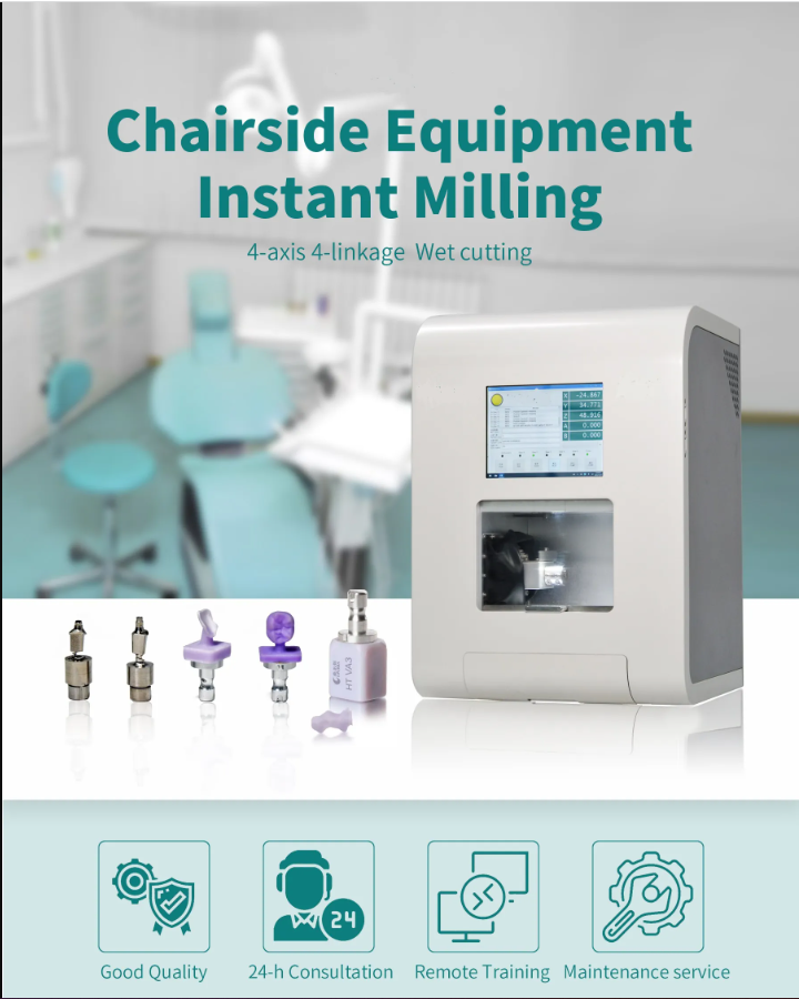 Wet cutting Equipment 4-Axis cad cam Dental Milling Machine for Titanium Laboratory use