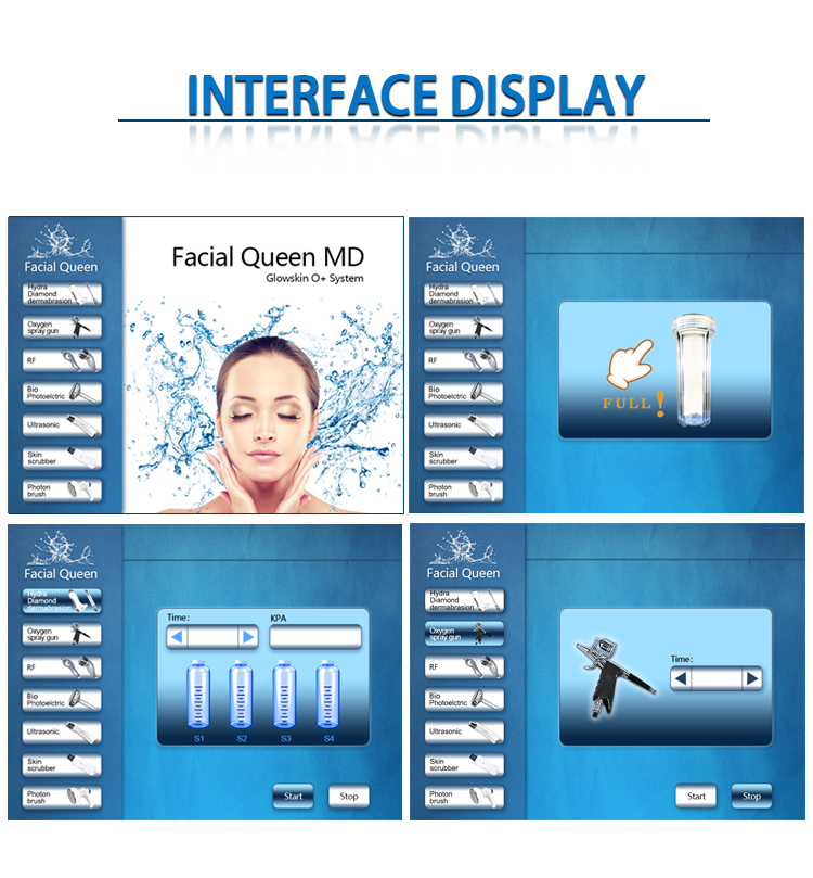 New design hydra PDT water oxygen dermabrasion facial cleaner ultrasonic RF scrubber hydro micdermabrasion beauty machine spa909