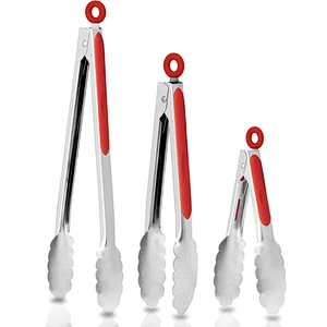 3pcs Barbecue Tongs Stainless Steel Locking Tongs