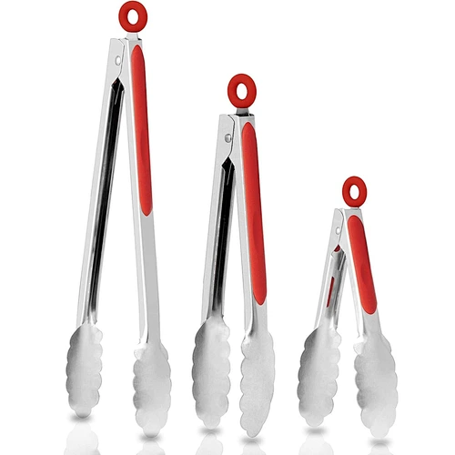 3pcs Barbecue Tongs Stainless Steel Locking Tongs