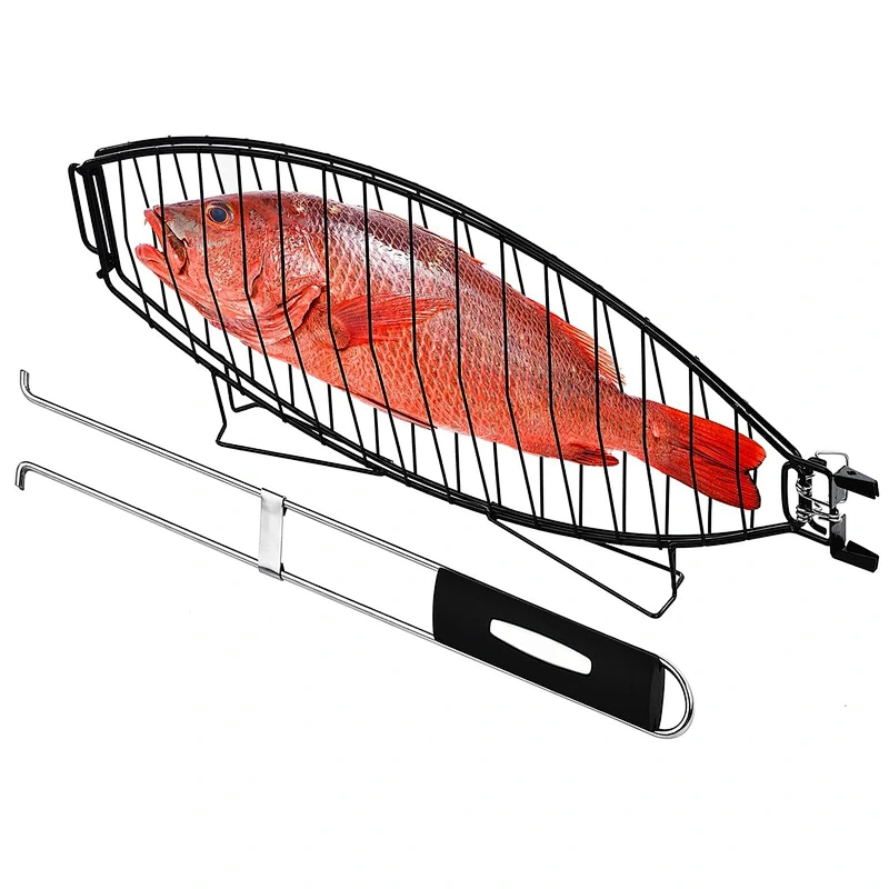 Premium Stainless Steel Fish Basket for Grilling BBQ Baskets