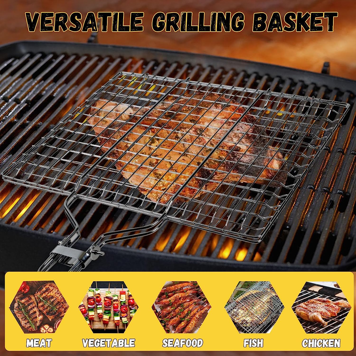 Stainless Steel Foldable Grilling Baskets