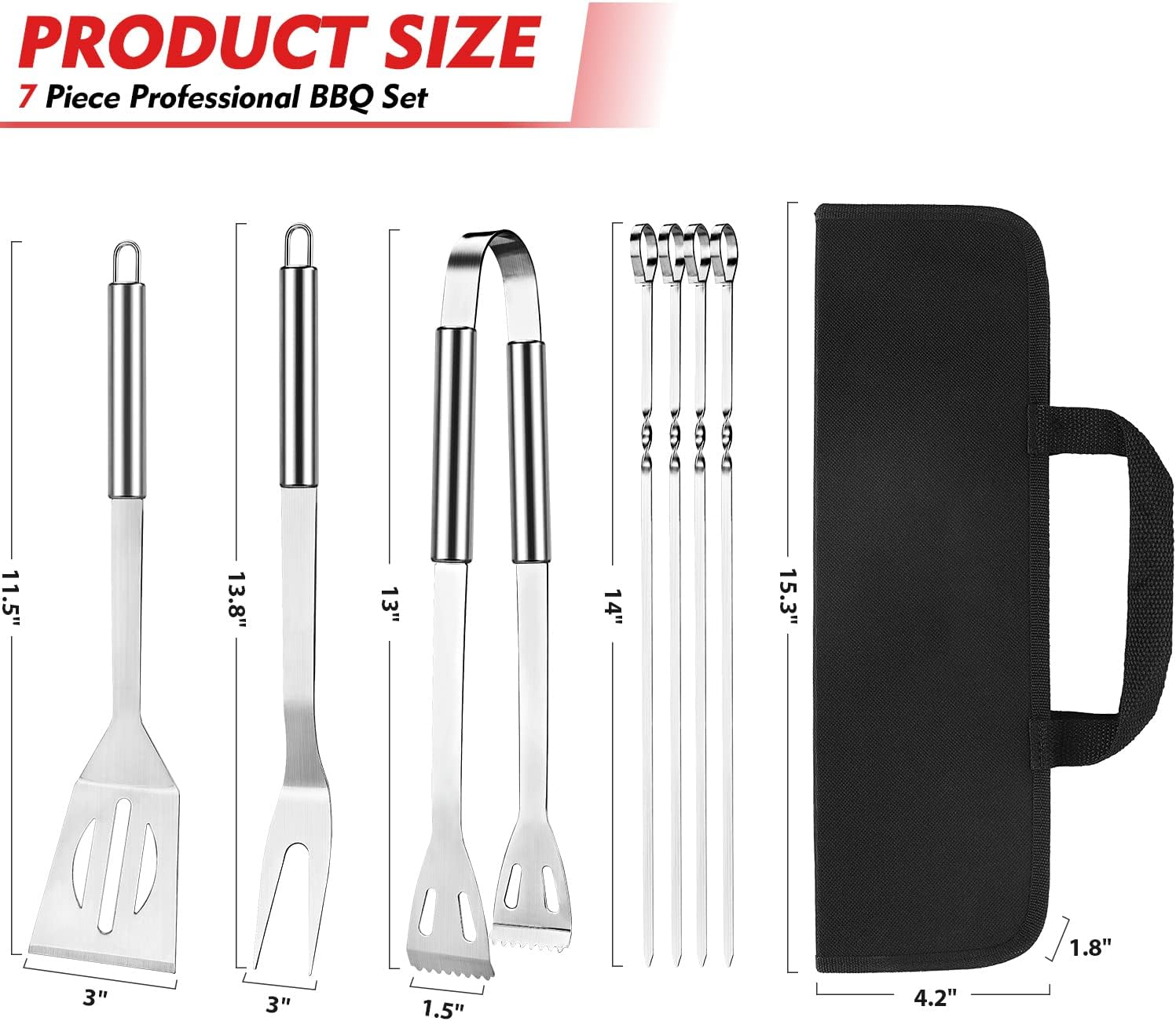 5 Piece BBQ Tool Set