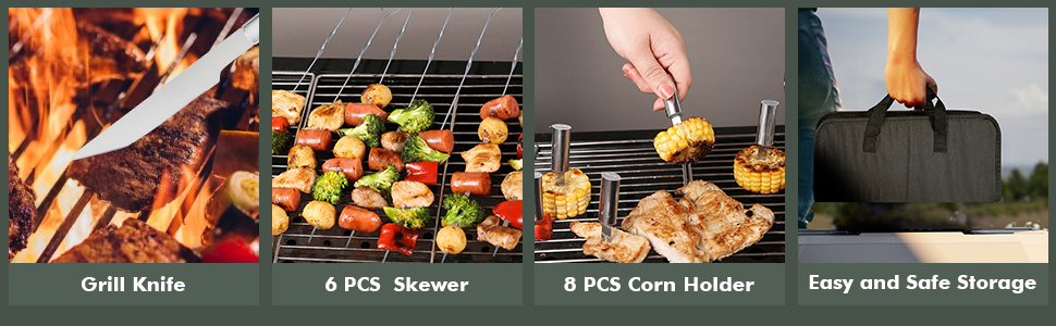 20 Piece Stainless Steel BBQ Tool Set