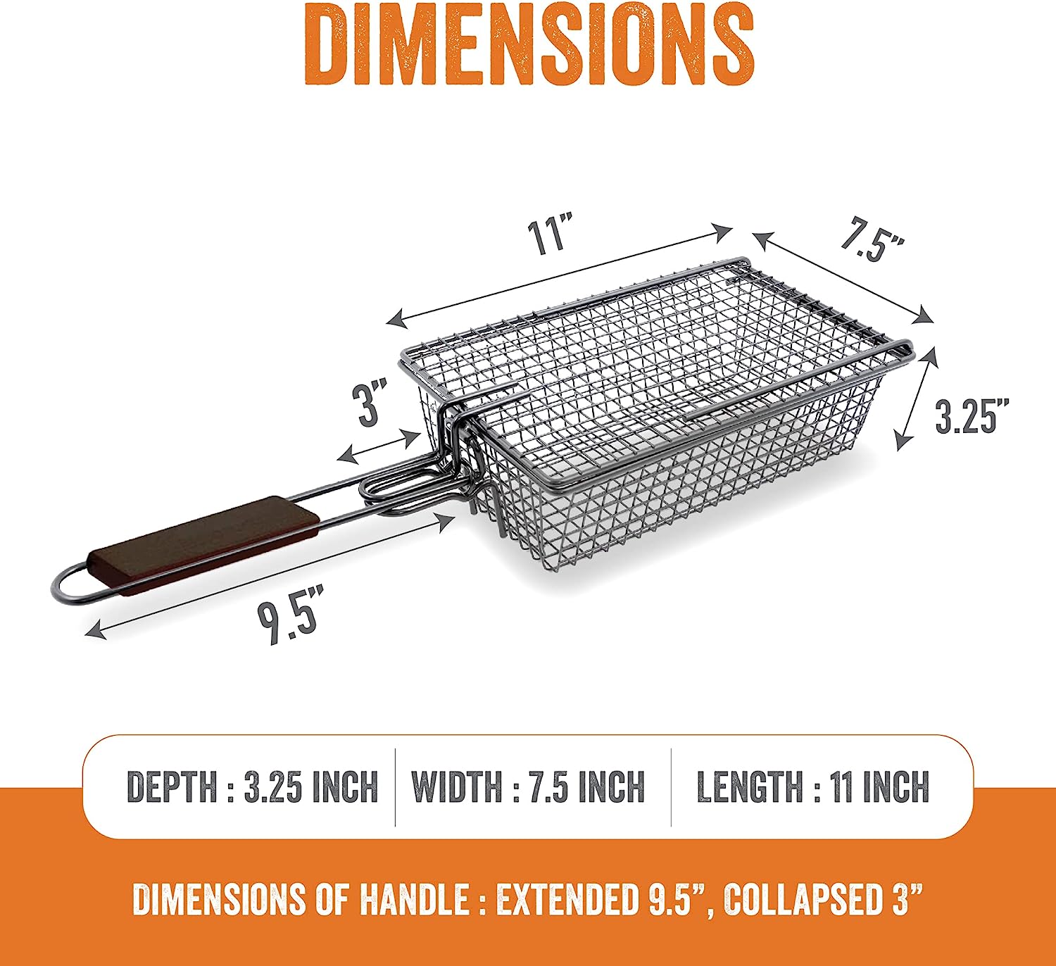 Foldable Handle Grill Basket