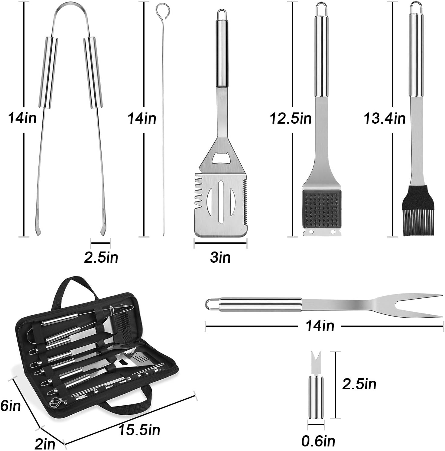 Stainless Steel Grilling Utensil Set