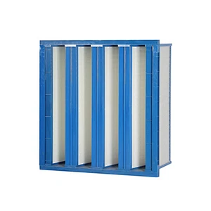 V-bank Mini-pleat/High Air Flow Combined HEPA Filter (flange/box type)