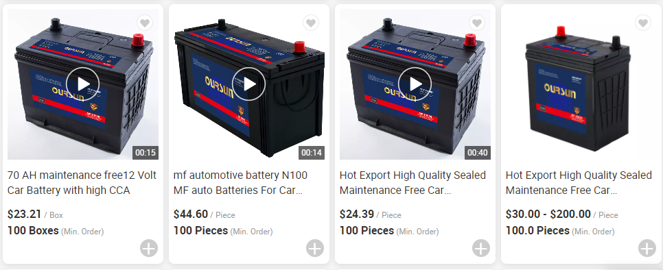 car battery spain trade DIN100 100AH MF car battery