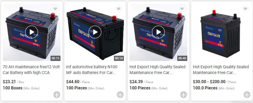 46B24 12v70ah MF battery car battery lead-acid battery