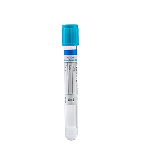 Tubo de coleta de sangue com tampa azul