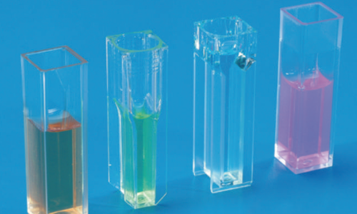 disposable plastic cuvettes in laboratory