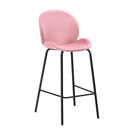 New product modern PU fabric Bar stool metal rotating design stools chair with back for high kitchen counter velvet bar stool