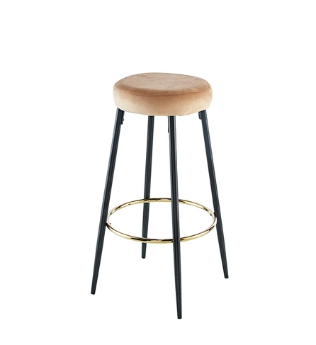 Velvet Seat Cushion Powder Coated Steel Legs Bar Chair Stool