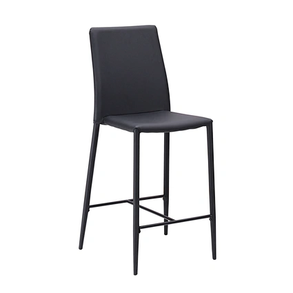 Wholesale Bar Furniture PU Leather Upholstered Vintage Design High Bar Counter Chair Stool with Metal Base