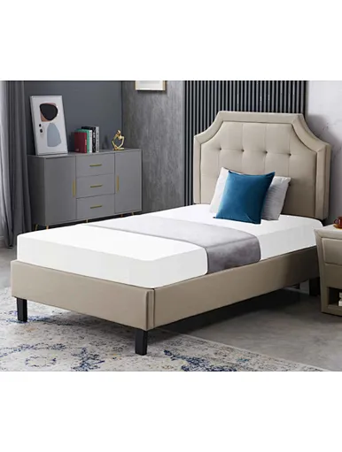 wood platform bed with headboard