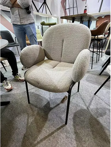 modern yellow fabric dining chair