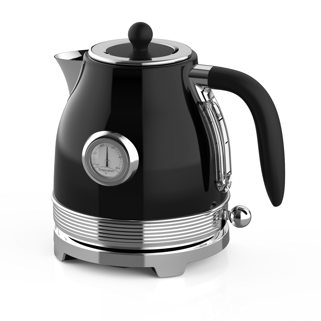 1.2L Black Jug Kettle with Thermometer(NO.K32)