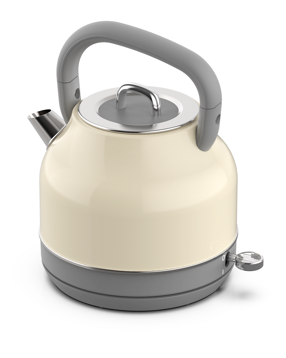 1.7L White Retro Kettle with Stainless Steel Liner(NO.K15）