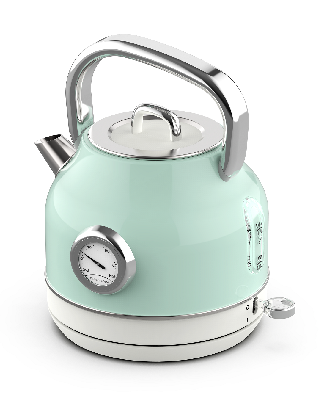 1.7L Mint Green Retro Kettle with Thermometer（NO.K15）