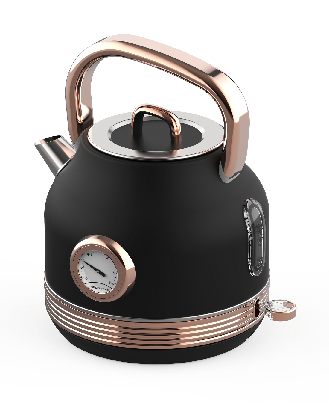1.7L Black Retro Kettle with Thermometer（NO.K15）
