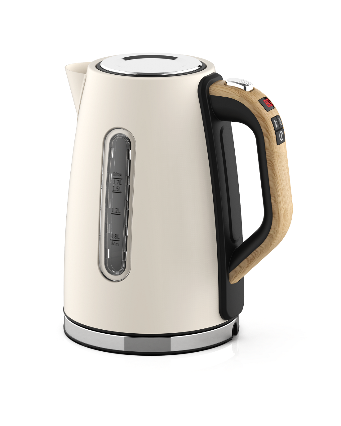 1.7L White Digital Kettle with Electronic Control(NO.K33)