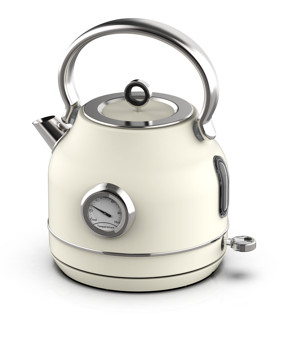 1.7L White Retro Kettle with Thermometer（NO.K15）