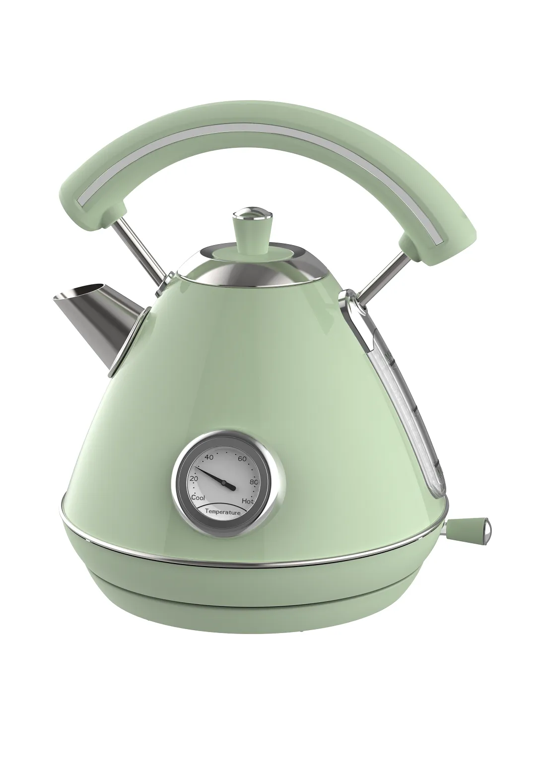 1.7L Green Pyramid Electric Kettle, Some Models with Thermometer(NO.K02)