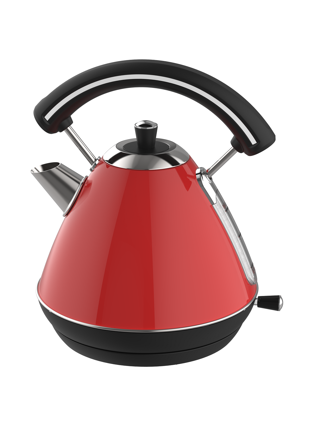 1.7L Red Pyramid Electric Kettle, Some Models with Thermometer(NO.K02)