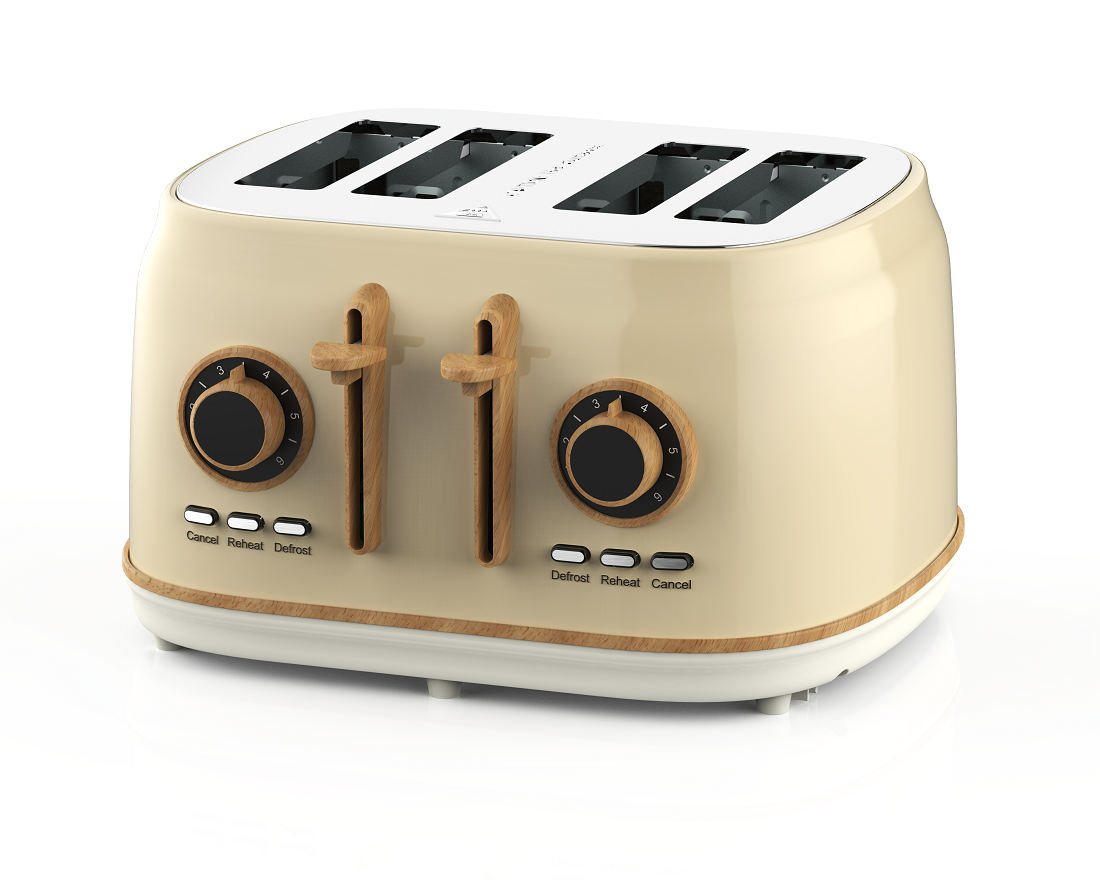 Wood Grain 4-Slice Toaster
