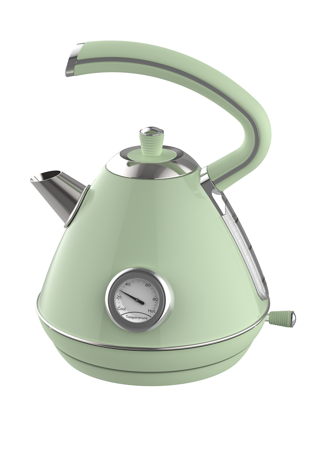 1.7L Green Pyramid Electric Kettle, Some Models with Thermometer（NO.K12）