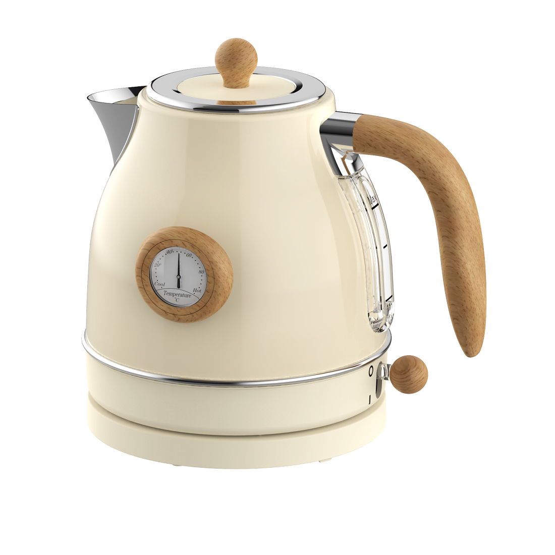 1.2L White Jug Kettle with Thermometer(NO.K32)