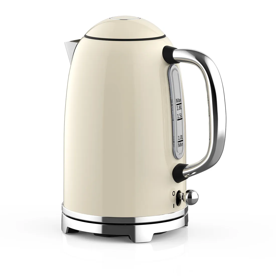 2.0L white kettle with measurement scale lines