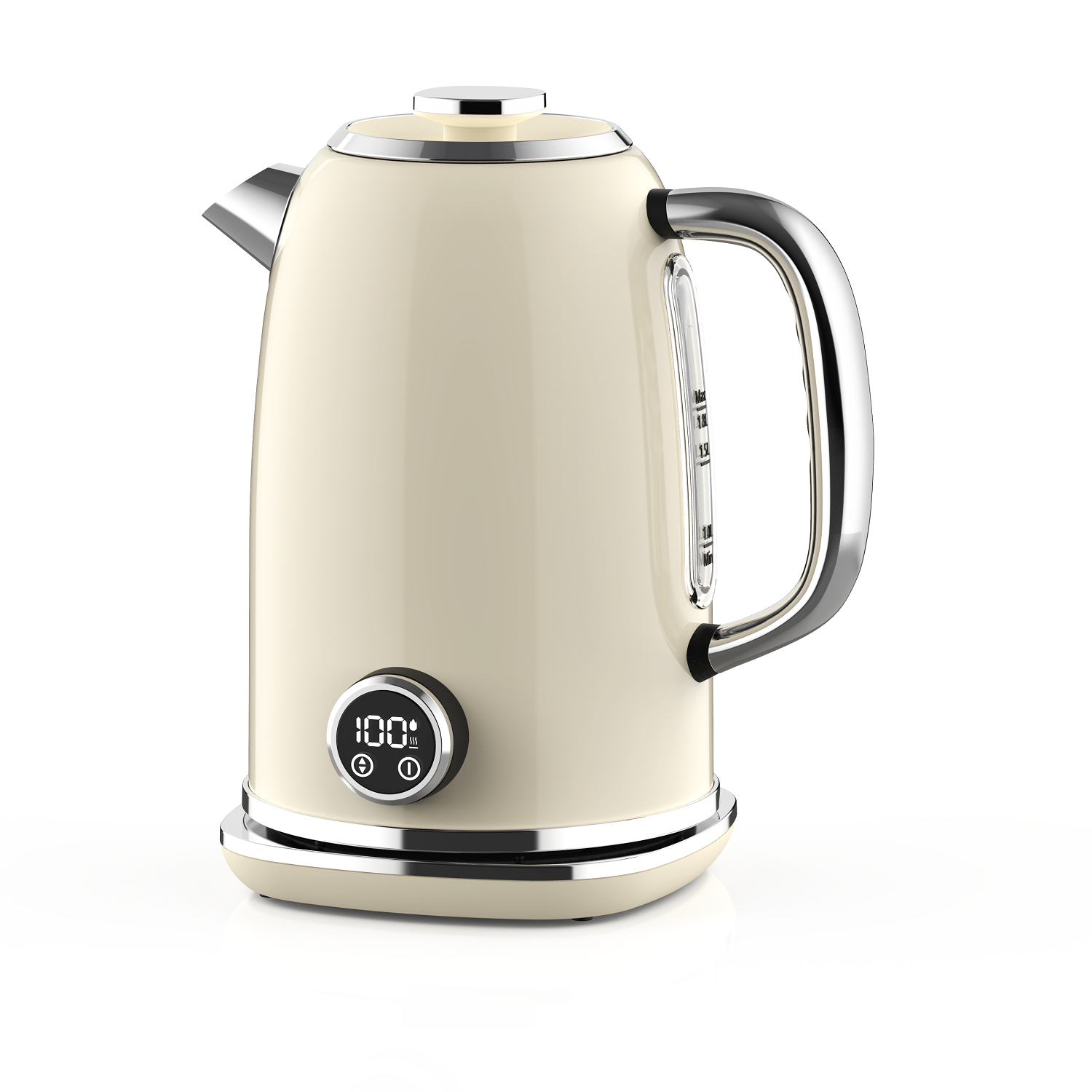 2.0L White Jug Kettle with Base & Built-in Thermometer
