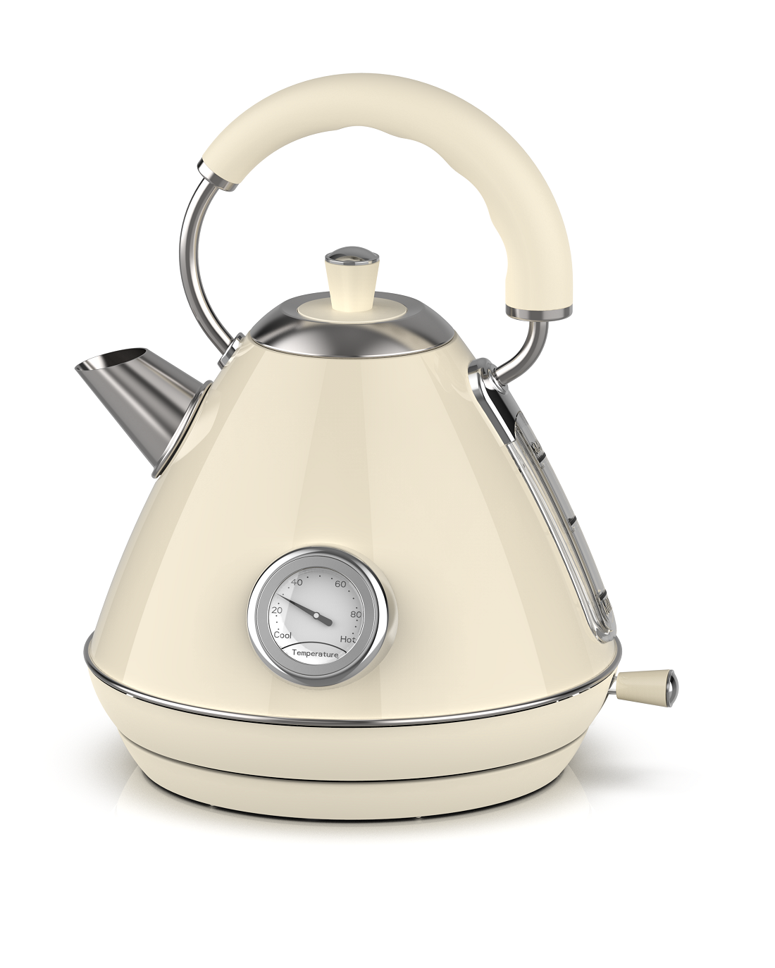 1.7L White Pyramid Electric Kettle, Some Models with Thermometer