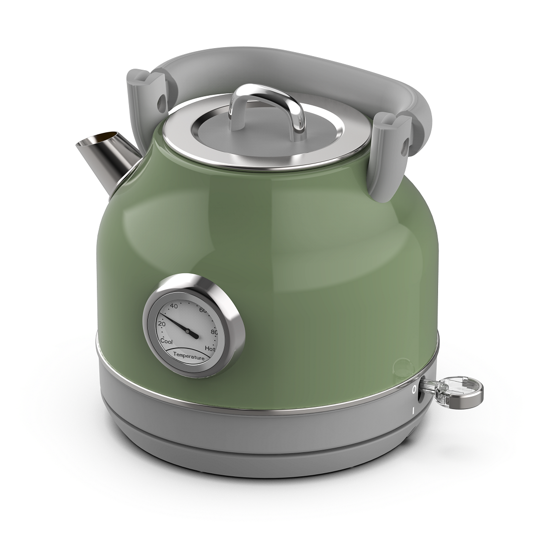 1.7L Green Retro Kettle with Thermometer（NO.K15）