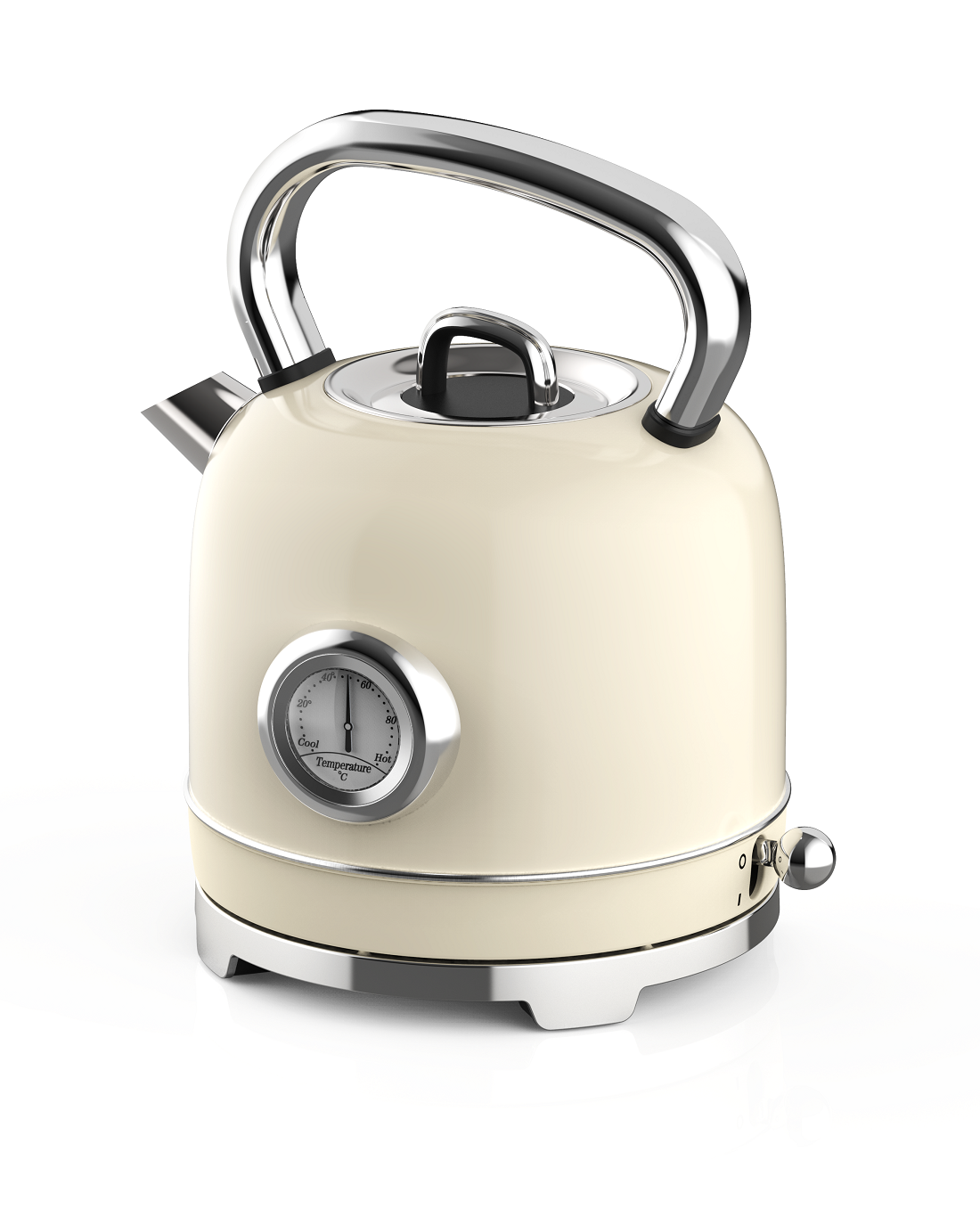 1.8L White Retro Kettle with Thermometer（NO.K20）
