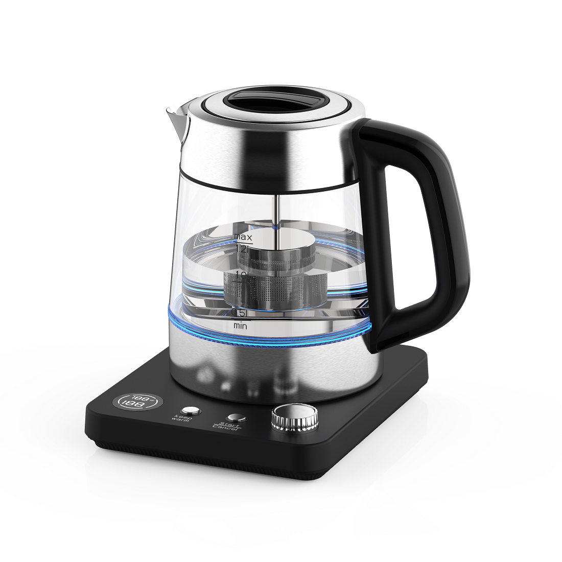 1.2L Glass Jug Kettle with Digital Control Base